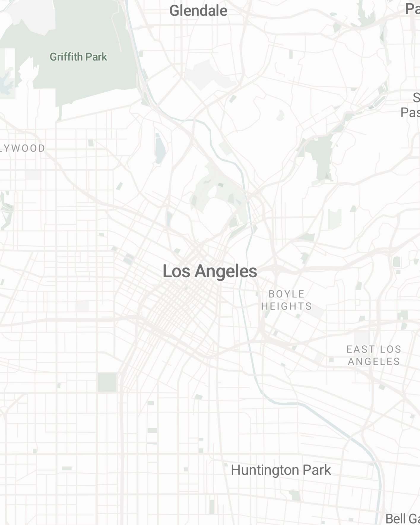 Mapa del área de Los Ángeles
