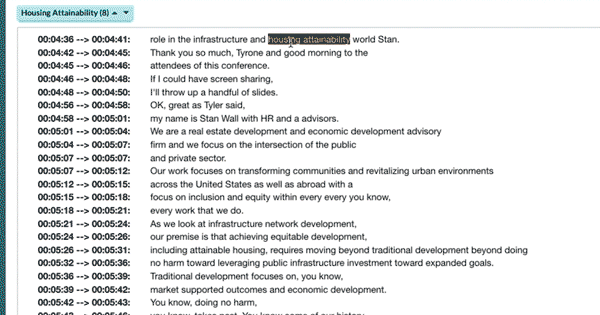 click timestamp to be taken to moment in video
