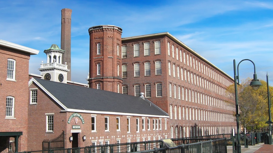 Edificios industriales de ladrillo.